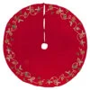72 Inch Red Beaded Ornament Velvet Decorative Christmas Tree Skirt -Winter Decor Hub qtx191372