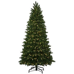 7.5 Foot Oregon Fir Instant Artificial Christmas Tree 600 LED Warm White Lights