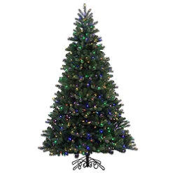 7.5 Foot Noble Instant Artificial Christmas Tree 800 LED Multi Lights
