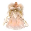 12 Inch Angel White Gold With Feather Wings Lighted Christmas Tree Topper -Winter Decor Hub v119802
